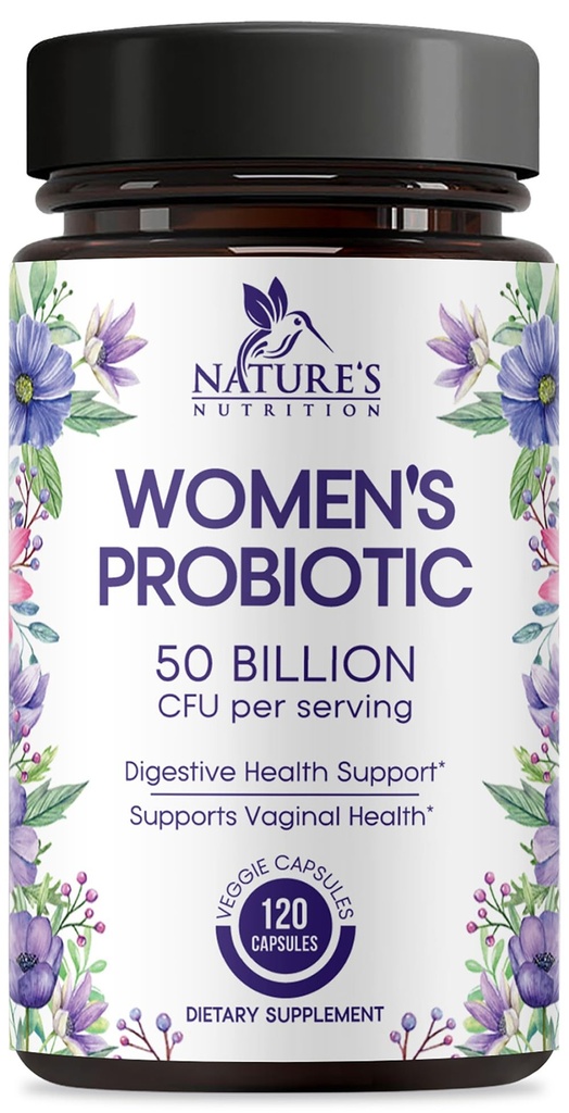 Probiotici per le donne 60 miliardi di CFU - 16 Strains, salute digestiva, pH vaginale e supporto immunitario, prebiotici e mirtillo, Gut Health & Urinary Support, Shelf Stable Women's Probiotic - 120 capsule