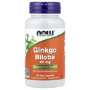 NOW Alimenti Ginkgo Biloba 60 mg 24% di estratto, 60 capsule