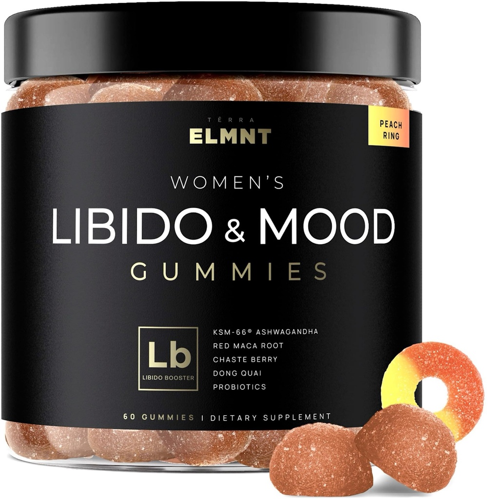 4,050mg Libido Booster per le donne KSM-66 Ashwagandha Gummies w. 30x Forza Red Maca Root - più forte femminile Libido Mood Booster + equilibrio ormone per le donne Riduttore di cortisolo & Stress