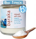 Baraka Infuse Sea Salt Neti Pot - Sinus Rinse & Nose Cleaner, Olio Essenziale Infuso con Virginia Cedarwood, Palmarosa, Green Myrtle, Fir Balsam & Rosemary, 8 oz (1 Confezione)