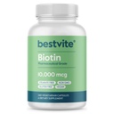 BESTVITE Biotin 10.000mcg (240 Capsule Vegetariani) - No Stearates - No Dicalcium Phosphate - No Dolcificiali - No Flavors - No Flow Agents - Vegan - Non OGM - Gluten Free