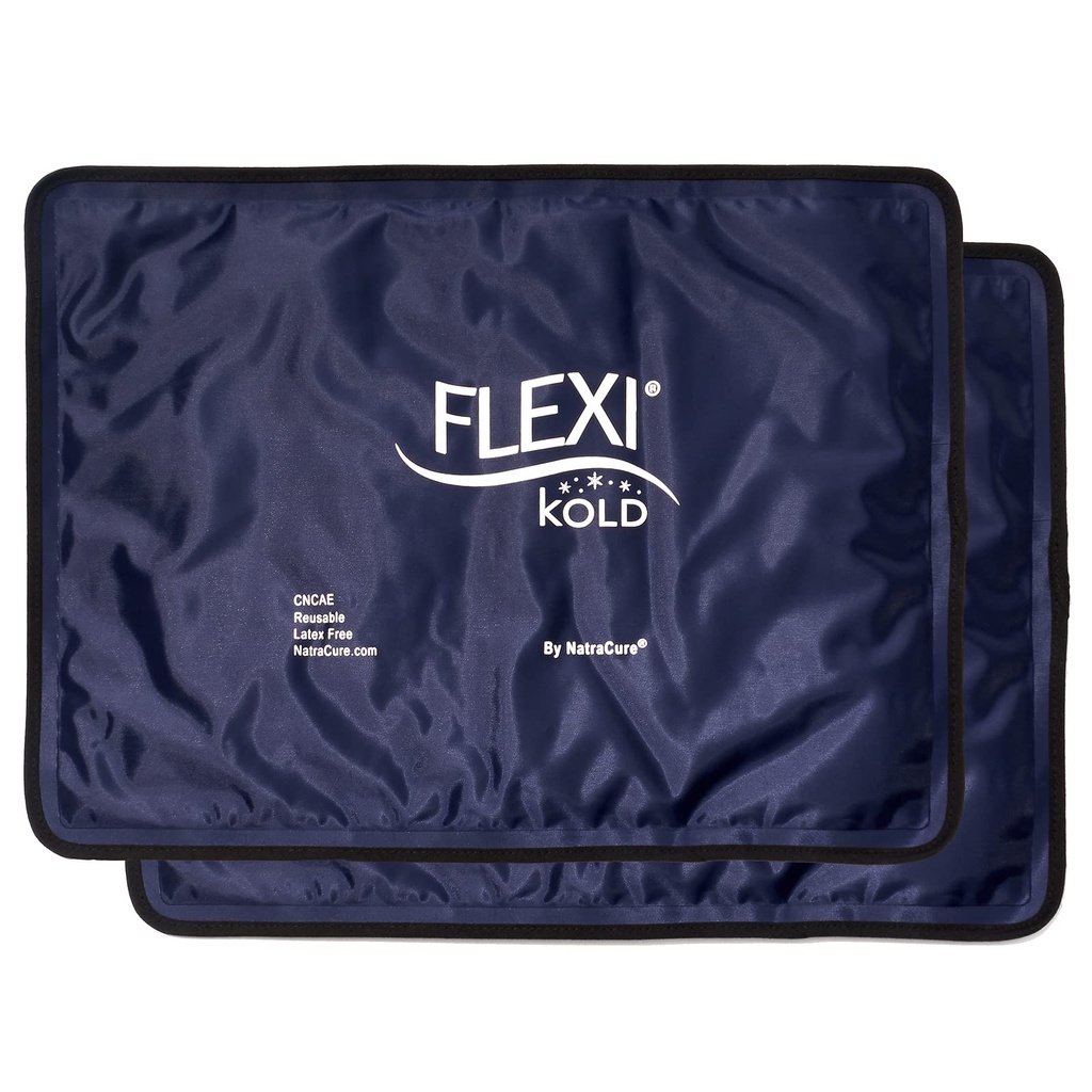2 FlexiKold Gel Ice Pack (Standard Large: 10.5" x 14.5") - Riutilizzabile Cold Pack per le lesioni, per il mal di schiena, Migraine Relief Pad, Dopo Chirurgia, Postpartum, Headache, Spalla - 6300-COLD 2PK
