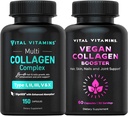 Vitamine vitali Pillole Multi Collagene (150 ct) + Booster di collagene vegano (60 ct)