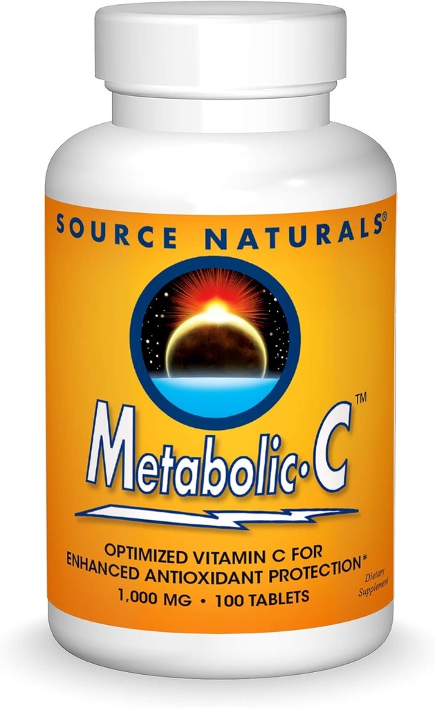 Fonte Naturals Metabolic C, 1000mg Vitamina C - 100 compresse
