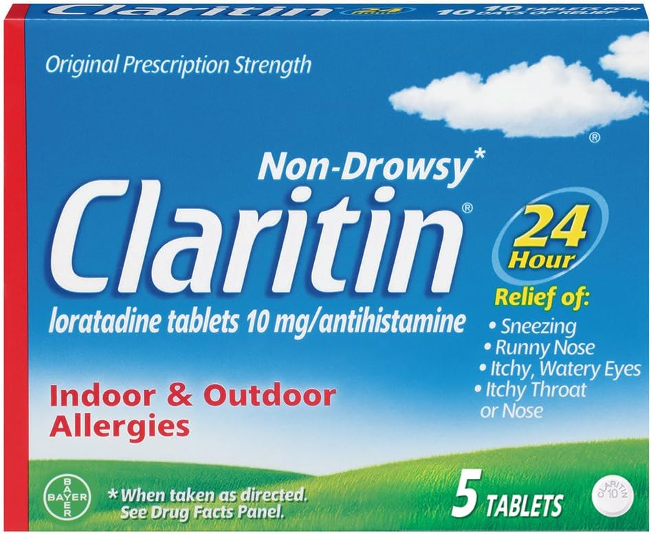 Claritin 24 ore Non-Drowsy Allergy compresse, 10 mg, 5 conte (708164)