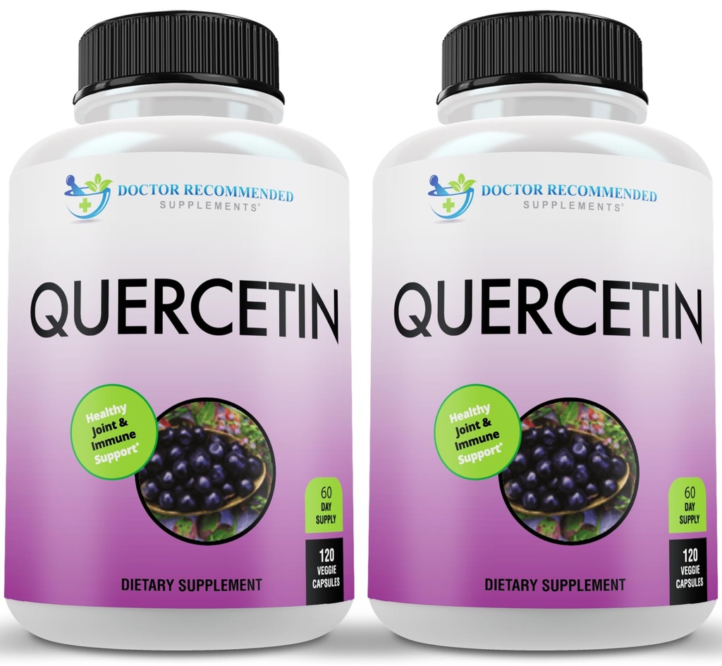 DOCTOR RECOMANDED SUPPLEMENTARI Quercetin 1000mg Per Serving - Integratore di vitamina, (Vegan | Non-GMO) (120 capsule di verdure, confezione di 2)