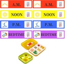 500 Pcs Medicina Stickers Istruzione farmaci Etichette - Mattino sera Bedtime Medicina Reminder Sticker 2/5 x 1.6 pollici AM NOON PM per adesivi per Pill Case Planners