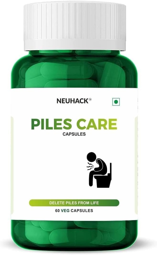 Piles Care Herbal Capsules per Colon Health- Ayurvedic Piles Supplemento | Confezione da 2 (60 tappi di Veg)