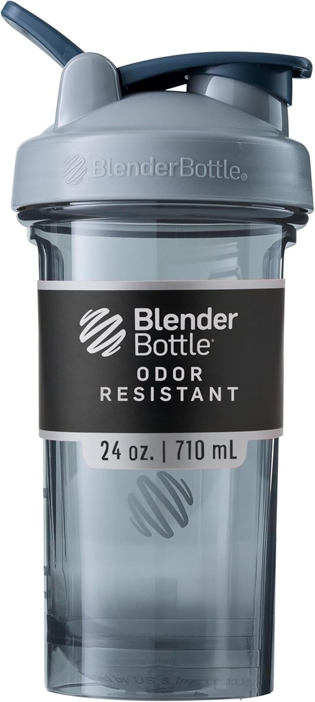 BlenderBottle Shaker Bottiglia Pro Serie Perfetta per Protein Shakes e Pre Workout, 24-Ounce, Full-Color Grigio
