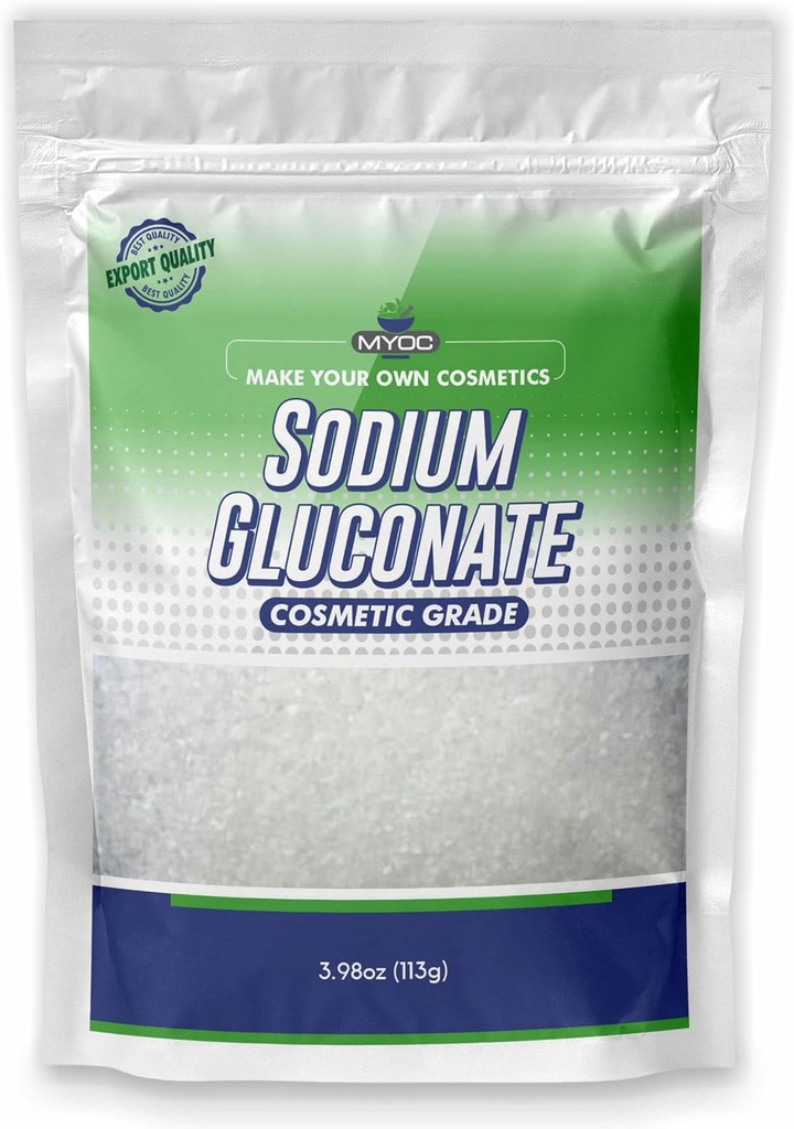 Polvere di glucosio di sodio – 113 Gm (3.98 Oz), Gluconato di sodio puro per la pelle, grado cosmetico di glucosio di sodio, fabbricazione di sapone, Gluconato di sodio per cosmetico, Bulk di glucosio di sodio