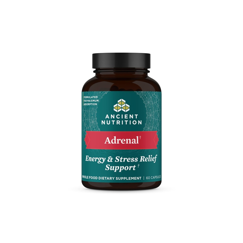 Supporto adrenale di nutrizione antico con supplemento di Ashwagandha, aiuta a ridurre lo stress e la fatica, Paleo e Keto amichevole, senza glutine, 1300mg, 60 capsule