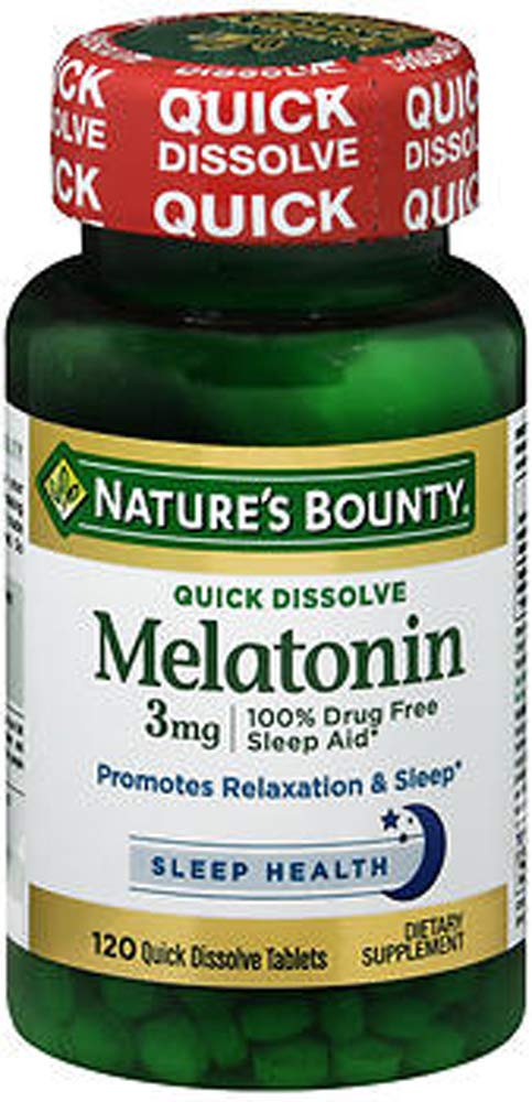 Il marchio della natura Bounty Melatonin rapidamente scioglie le compresse, 120 ct