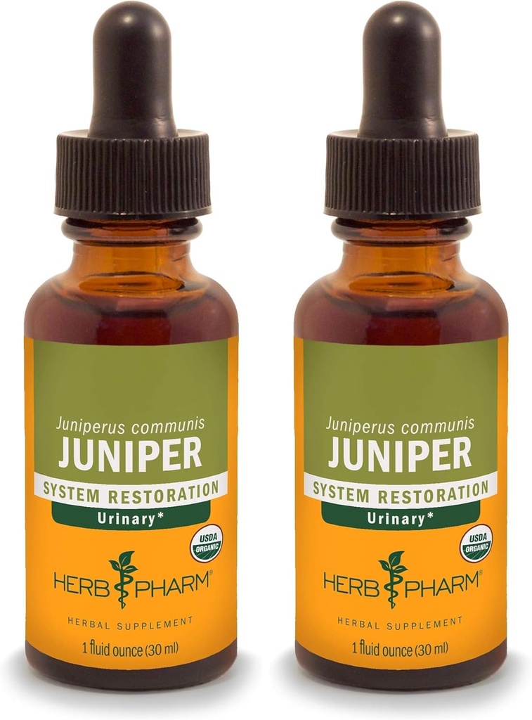 Estratto di liquido organico certificato di Herb Pharm per il supporto del sistema urinario Juniper 1 Fl Oz (pacchetto di 2)
