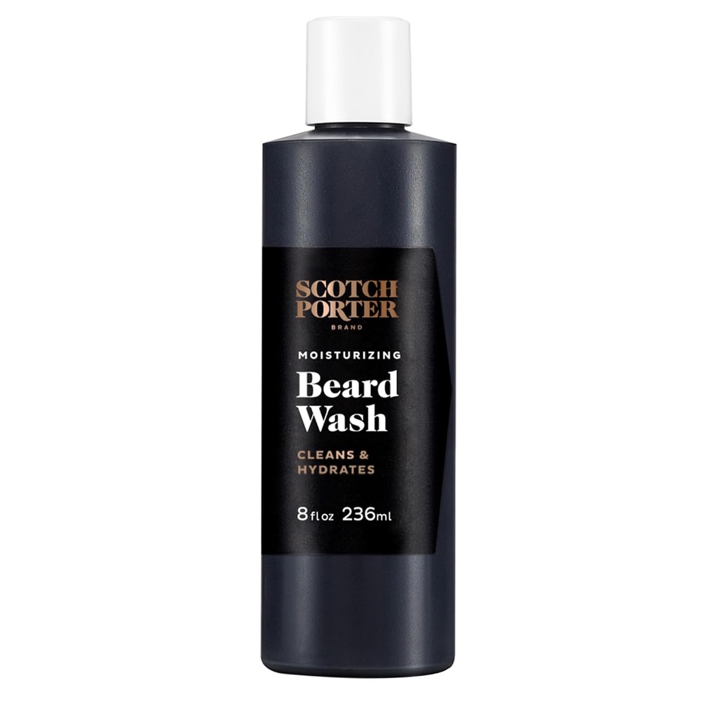 Scotch Porter Moisturizing Beard Wash – Cleanse, Refresh, Hydrate & Soften Coarse, Dry Facial Hair mentre protegge la pelle per un Cuscinetto Fuller/Healthier-Looking – Original Scent, 8 oz. Bottiglia
