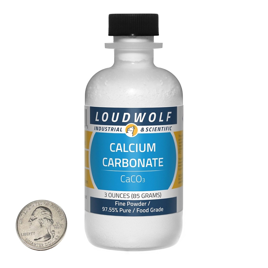 Carbonato di calcio / 3 bottiglie di oncia / 97+% polvere di puro cibo