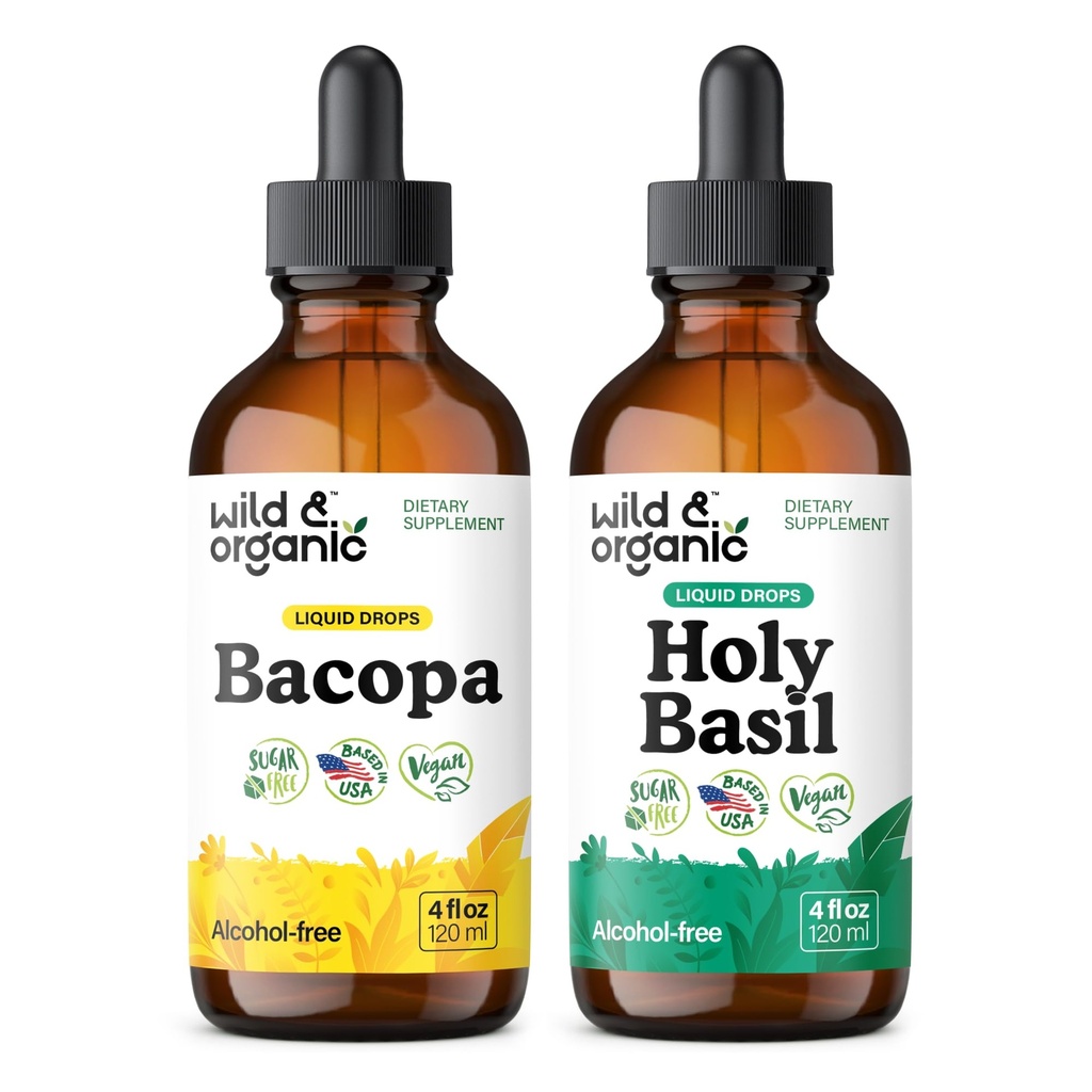 Tintura di bacopa biologica 4 fl oz & Santo Basilio Tincture 4 fl oz