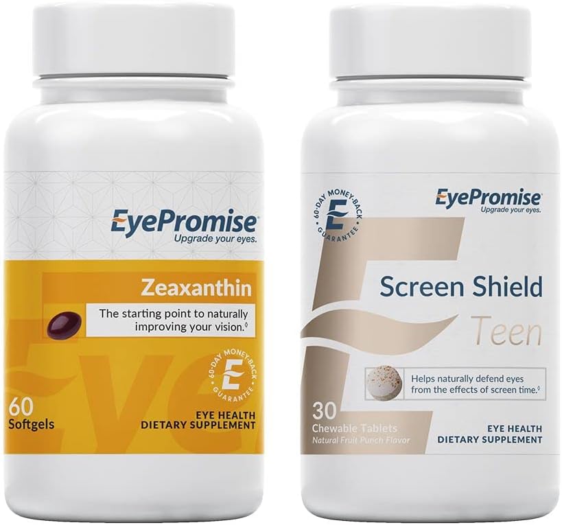 EyePromise Zeaxanthin Eye Vitamina e Screen Shield Adolescente Chewable Eye Vitamin