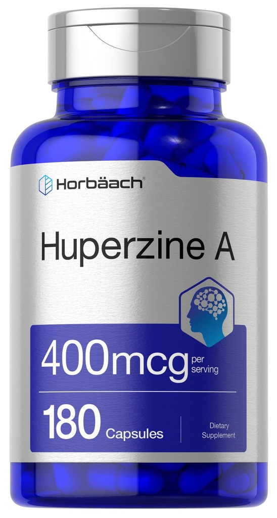 Horbäach Huperzine A 400mcg | 180 capsule | Non OGM, Gluten Free Supplement