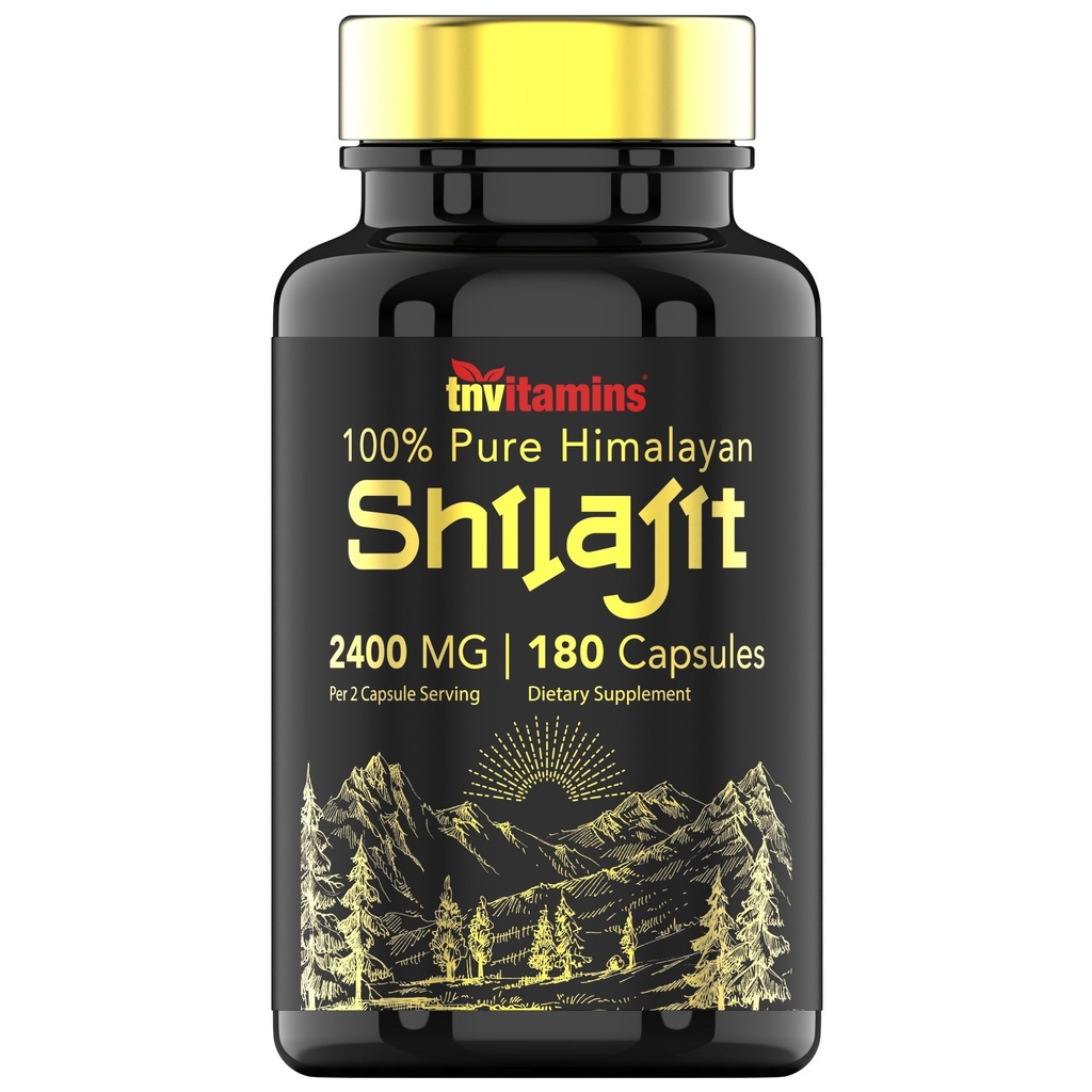 tnvitamins Shilajit Capsule 2400 MG - 180 Capsule | 100% Pure Himalayan Shilajit Capsule per Uomo e Donne | Shilajit Resina Supplemento | Tre Mesi di Alimentazione!