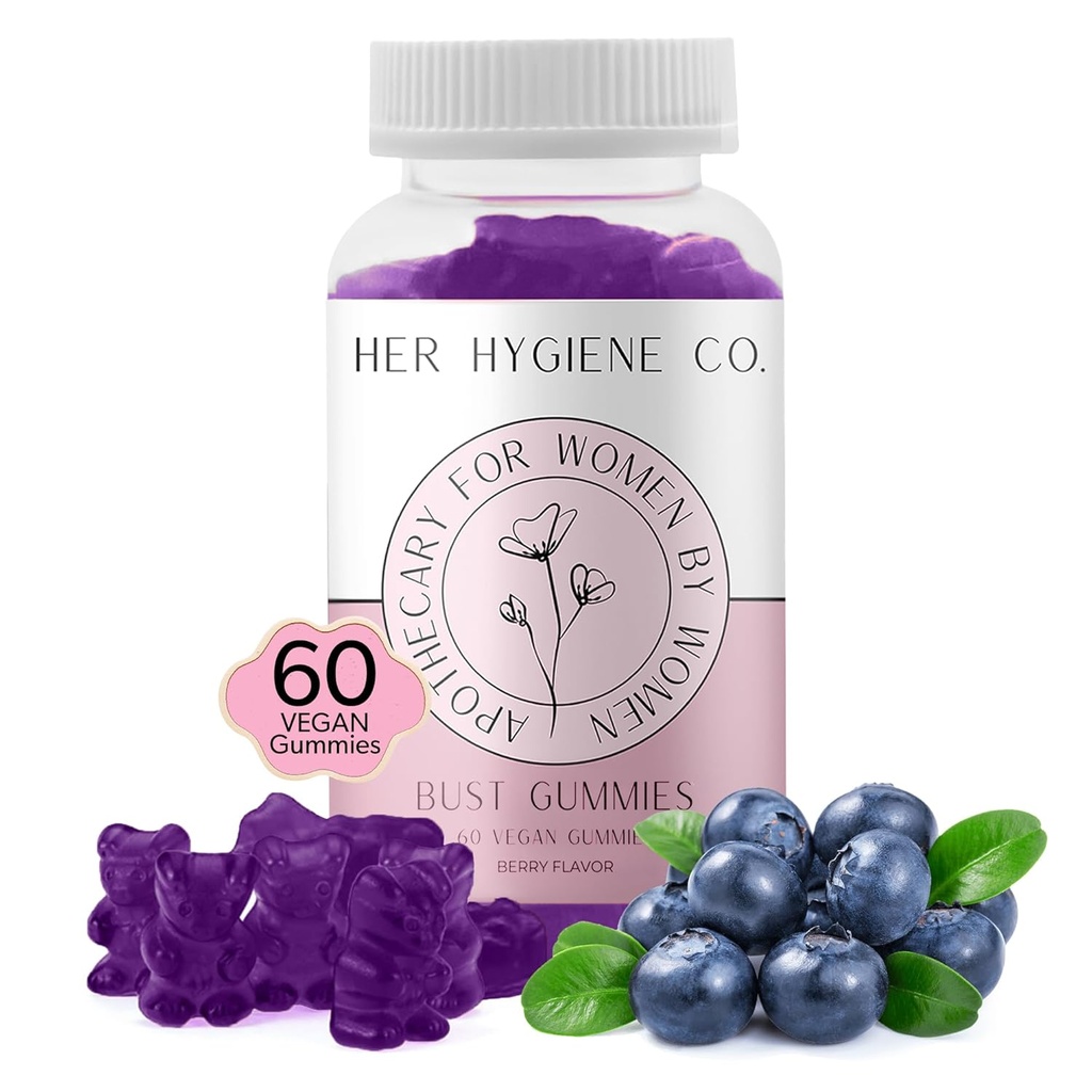 Suo Hygiene Co. Chest Support Gummies for Women, Wellness & Confidence, Natural Herbal Blend, Multivitamin for Curves, Fitness Workout Supplement, Vegan & Non-GMO, Berry Flavor, 60 Count