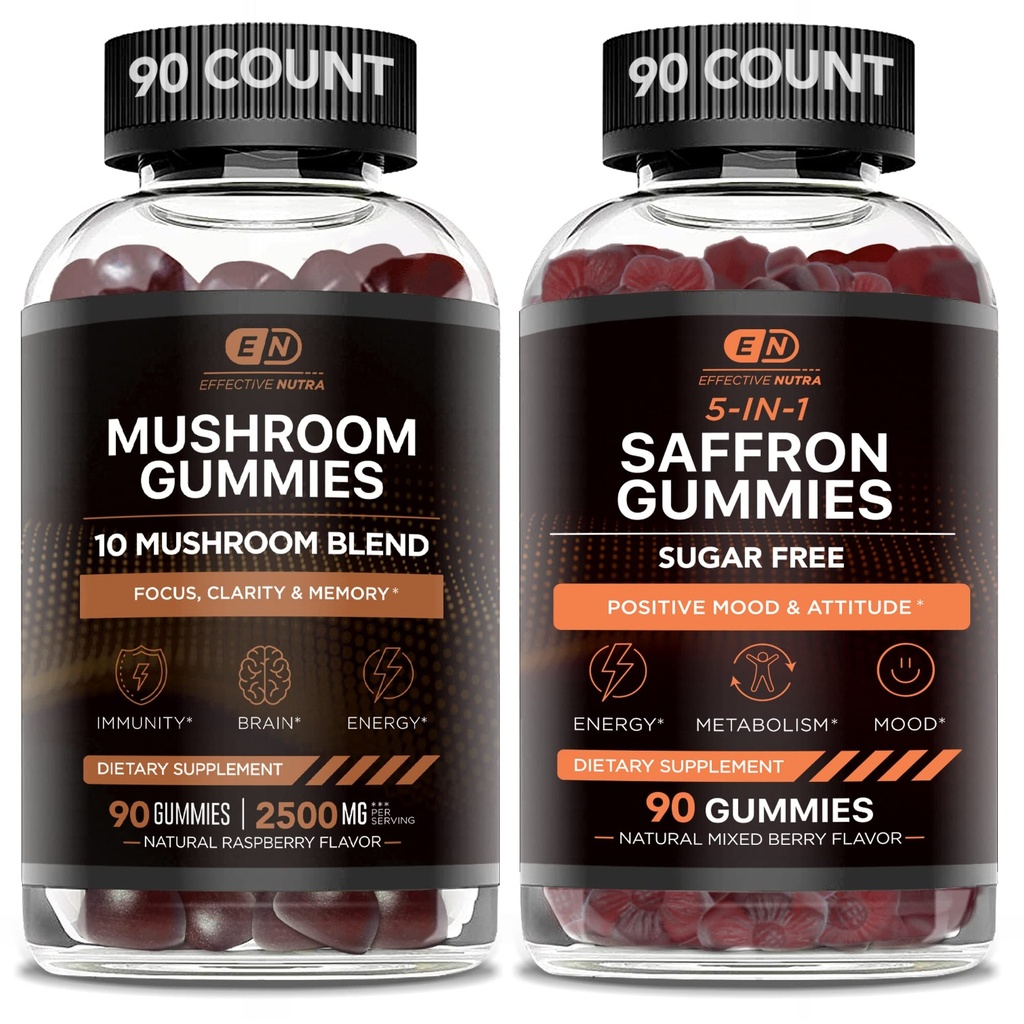 EFFETTIVO NUTRA Mushroom Gummies & Saffron Gummies