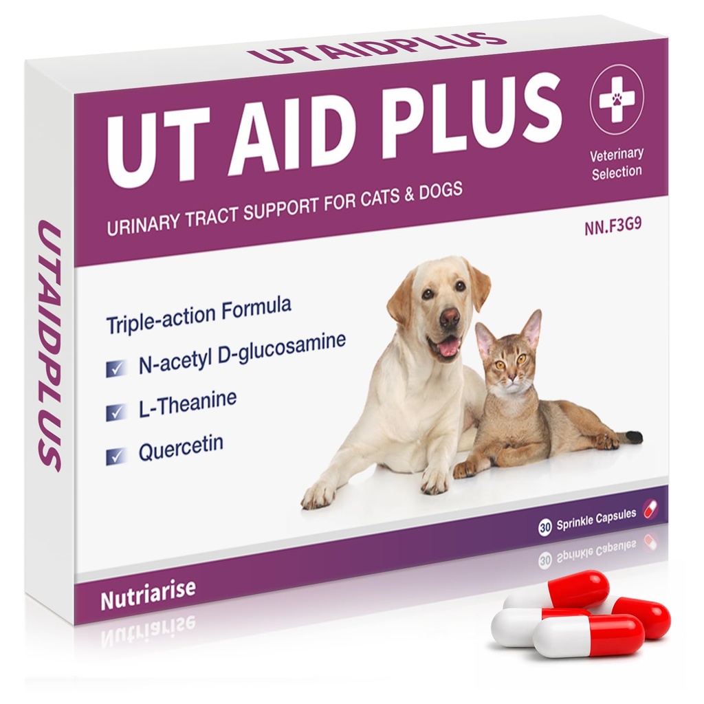 Trattamento naturale UTI per gatti e cani – Antibiotico-Free Tratto di infezione Integratore di supporto – Salute della vescica e del rene – Prevenzione di incontinenza – 30 capsule