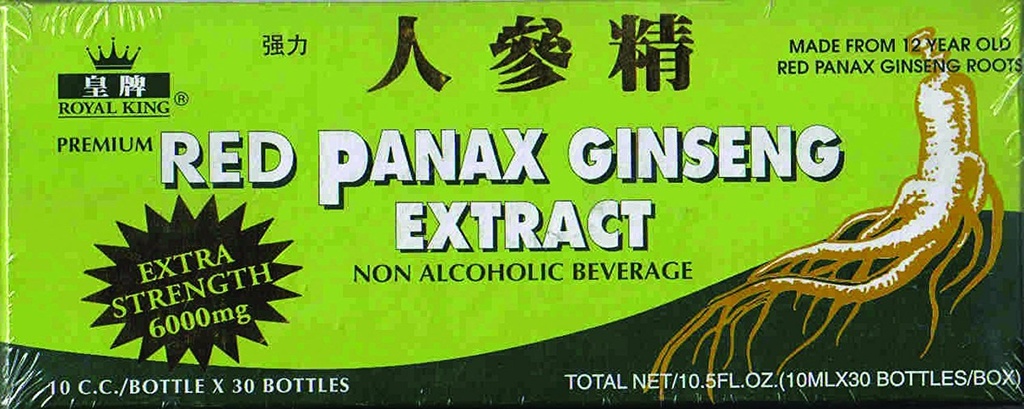 Royal King Red Panax Ginseng Estratto 6000mg 10c.c./bottle X 30 (Pack of 4)