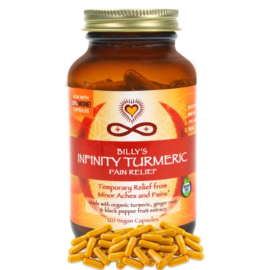 Infinity capsule erboriche, supplemento di Curcumina ad alta potenza, supplemento biologico certificato USDA con pepe nero e zenzero, crudo, Vegan Gluten Free