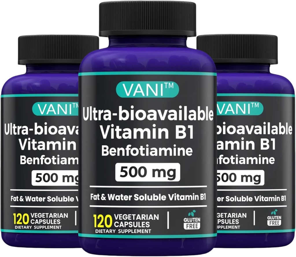 2 in 1 Formula potenziata: vitamina B1 con Benfotiamine 500mg, supplemento solubile grasso di vitamina B-1, 500 mg - 120 capsule (3)