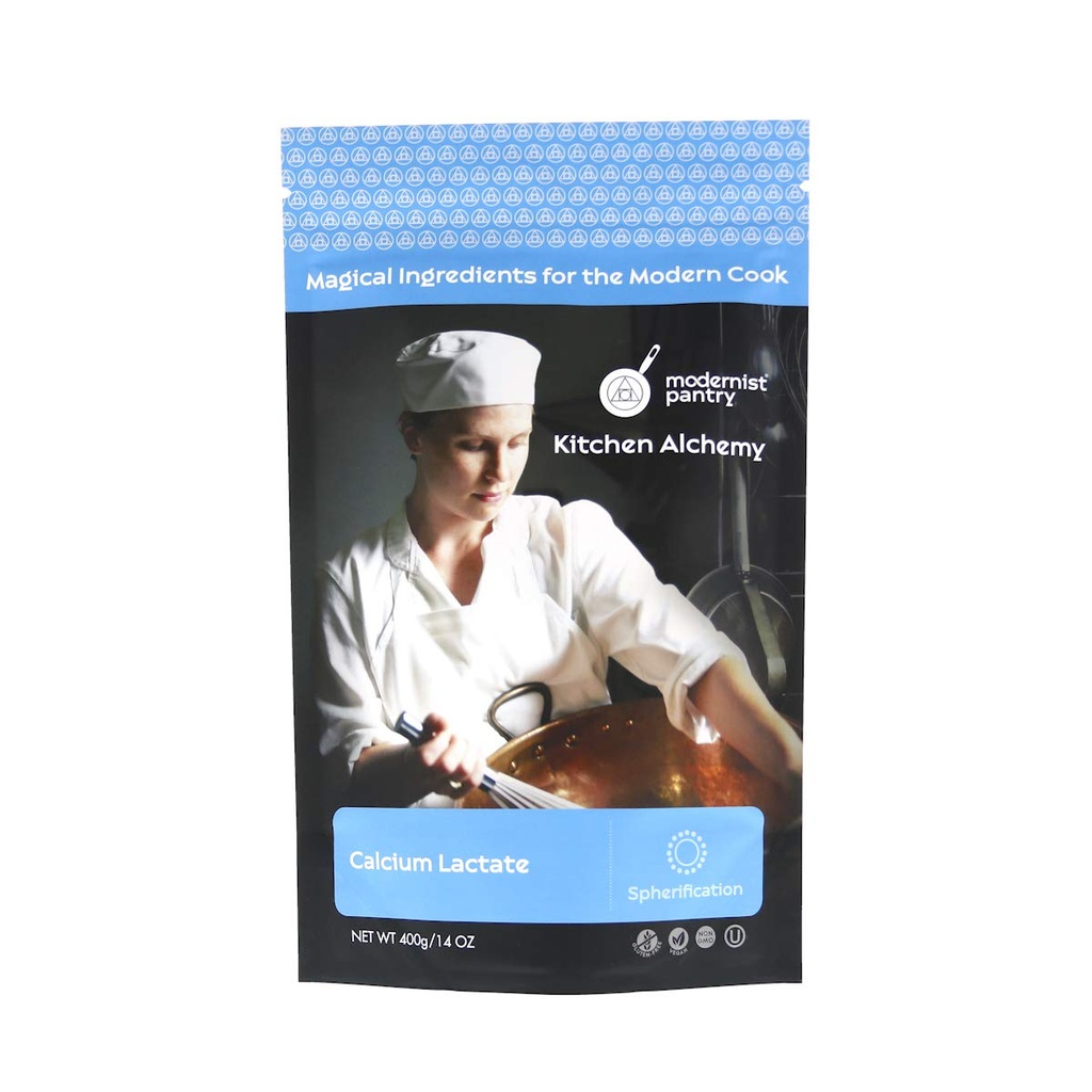 Pure Calcium Lactate ⊘ Non OGM Vegan OU Kosher Certificato - 400g/14oz