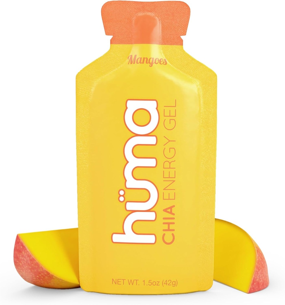 Huma Chia Energy Gel, Mangoes, 12 Gel - Premier Sport Nutrition for Endurance Exercise