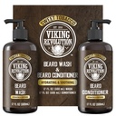 Viking Revolution Beard Wash and Beard Condizionatore per gli uomini con olio di Argan e olio di Jojoba - Cuscinetto Ammorbidente e rinforzante Cuscinetto Cura Shampoo e Condizionatore con olio di barba (17oz, Tobacco dolce)