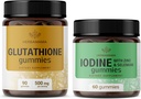 HERBAMAMAMA Glutathione e Iodine Kit - Bundle di 500 mg L-Glutathione & Potassium Iodine Gummies - Vegan, Non OGM, Gelatin-Free - 2 Pack