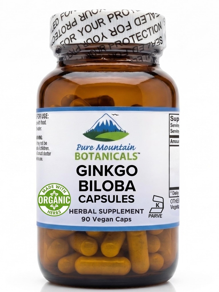 Ginkgo Biloba Capsules – Kosher Vegan Caps con 400mg Ginkgo Biloba Leaf e Ginko Extract Supplement