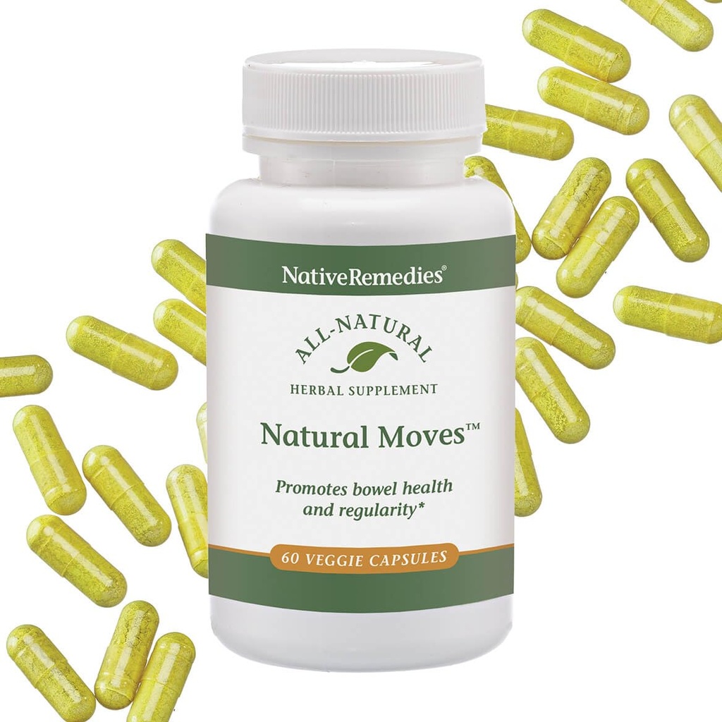 Native Remedies Natural Moves - Tutto Natural Herbal Supplement Promuove la salute e la regolarità dei tasselli in relazione alla costipazione - 60 Veggie Caps