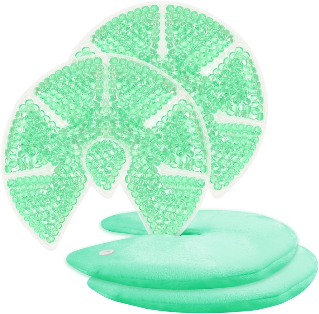 Caldo / freddo gel del seno Perlina Pacchetti di ghiaccio Raffreddamento del seno / Rilievo pastiglie per l'allattamento, Dolore infermieristico, Mastite, Engorgement, Gonfiore, Dutti Plugged | Latte Boost Let-Down & Production, 2 Pack (Green)