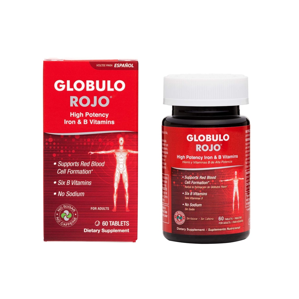 Globulo Rojo Ferro Supplemento - Integratore alimentare Pillole con Alta Potenza Ferro & B Vitamine, 60 compresse
