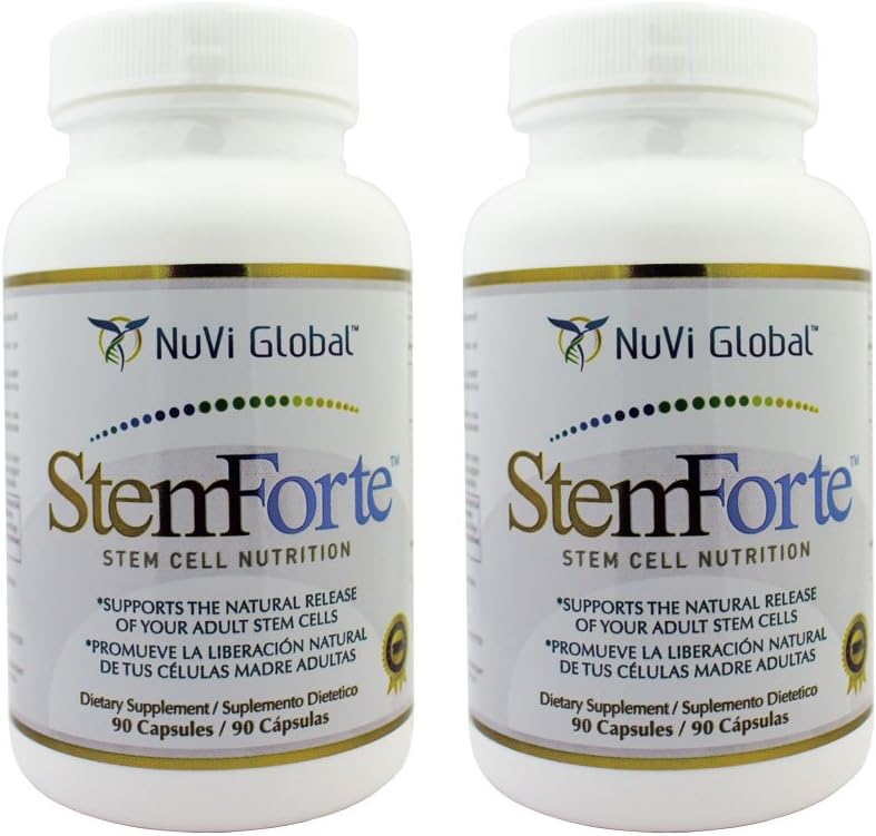 Plus Stem Cell Nutritional Supplements for Men, Women - Two Bottles - Advanced Stem Cell and Telomere Activity Support - Promuove il rilascio naturale di Stem Cell, Aumenta l'energia, Focus, Mood