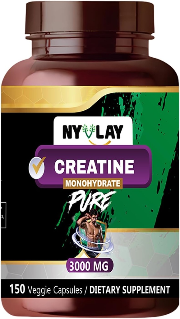 Creatina Monoidrato 3000 MG 150 capsule | Integratore alimentare | Formulazione naturale ad alta resistenza | Forza di sostegno & energia