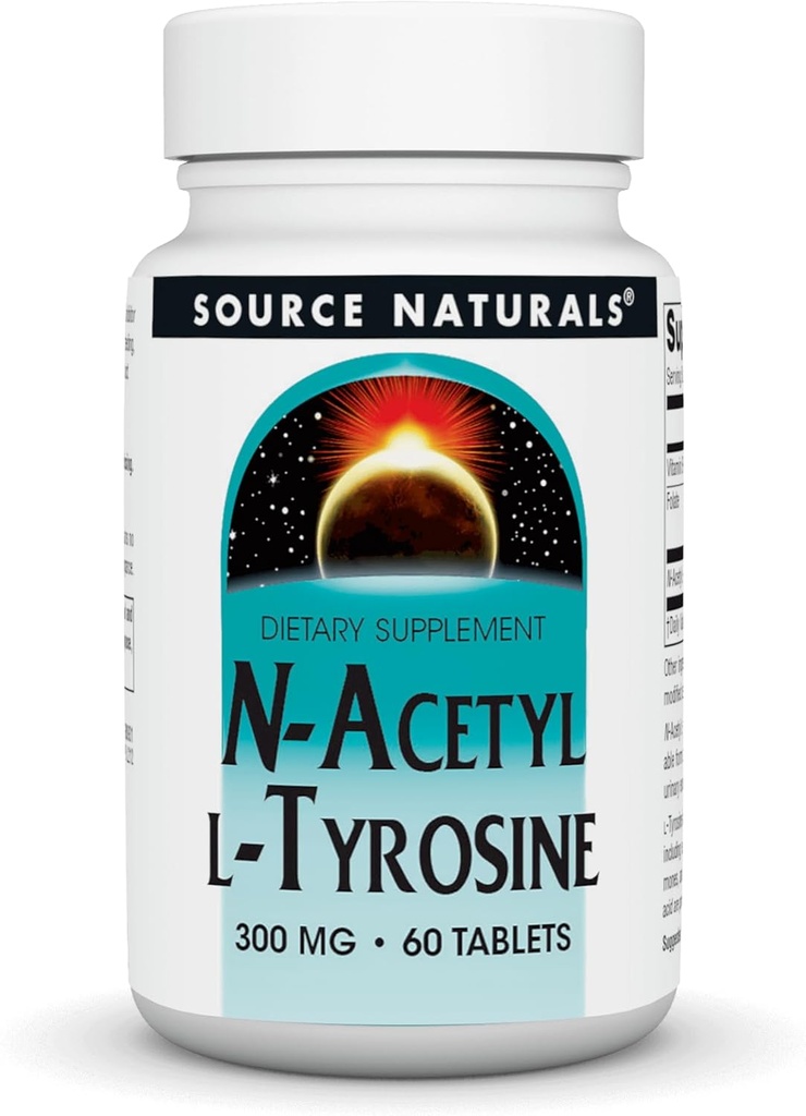 Fonte Naturals N-Acetyl L-Tyrosine Integratore alimentare, 300 mg - 60 compresse
