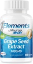 NeuropAWAY Elements Grape Seed Extract 1000mg Per Serving (60 500mg Acid Resistant Capsules Per Bottiglia) Terze Parti Testata Made in a cGMP Facility