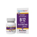 Superior Source No Shot Vitamin B-12 Methylcobalamin 10000 mcg, B-6 & Folic Acid 1200 mcg - Supporta la salute del cervello e del cuore - Aids Natural Energy Levels - 30 compresse dissolving sublinguali