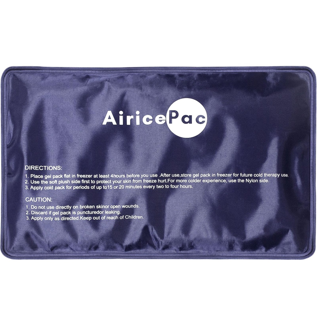 Pacchetti di ghiaccio AiricePac per lesioni riutilizzabili, Gel Cold Pack per ginocchiera spalla caviglia Elbow Hip Back Pain Relief, Cold Compress Therapy for Swelling, Bruises, Surgery, 7"x 11", Blu