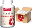 Jarrow Formulas L-Lysine 500 mg - 100 capsule - Aminoacido essenziale per il metabolismo delle proteine - Integratore alimentare - Fino a 100 Serve (Pack of 12)