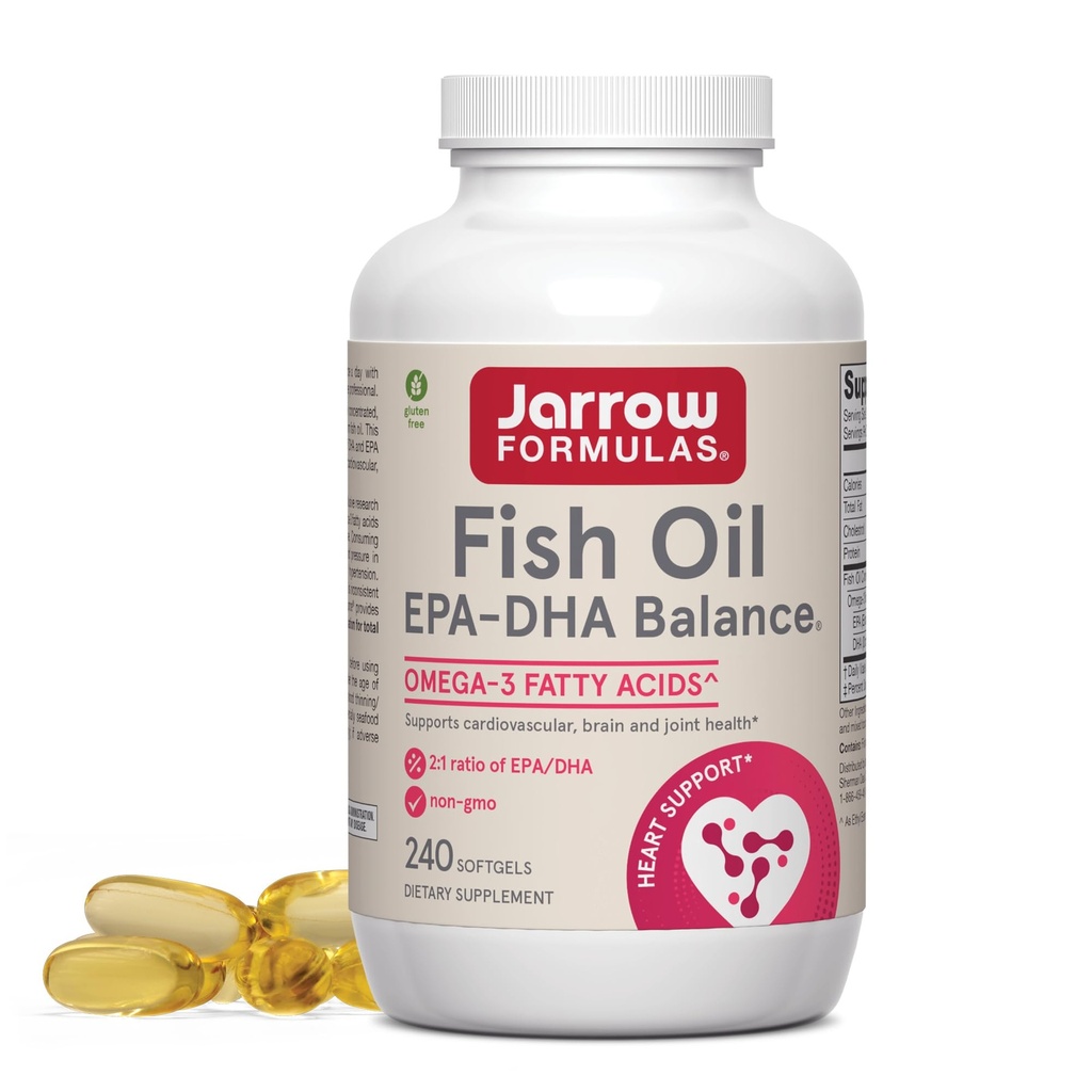 Jarrow Formulas EPA-DHA Balance, 1200 mg Omega-3 acidi grassi per il supporto cardiovascolare, 240 Softgels, 120 giorni di alimentazione