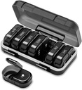 Organizzatore settimanale di pillole 2 volte al giorno, AM PM Pill Organizer 7 giorni, Portable Pill Case 14 giorni, Moisture Proof Large Pill Dispenser, Large Travel Pill Box for Vitamins Supplements (nero)