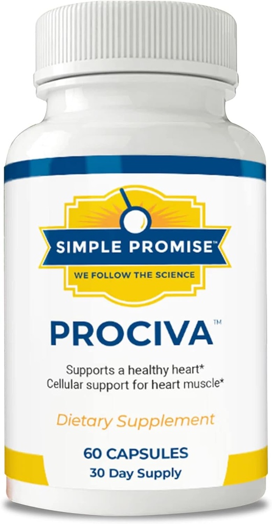 Promise semplice Prociva - Arjuna Bark Estratto di cuore supplemento di salute con acido folico, vitamina D & Magnesio - Herbal Blood Pressure Support & Healthy Heart Maintenance per gli uomini e le donne - 60 capsule
