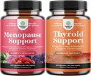 Bundle of Complete Herbal Menopause Supplemento per le donne per i maglioni notturni Mood 120ct and Herbal Thyroid Support Complex - Mood Enhancer Energy Supplement for Thyroid Health