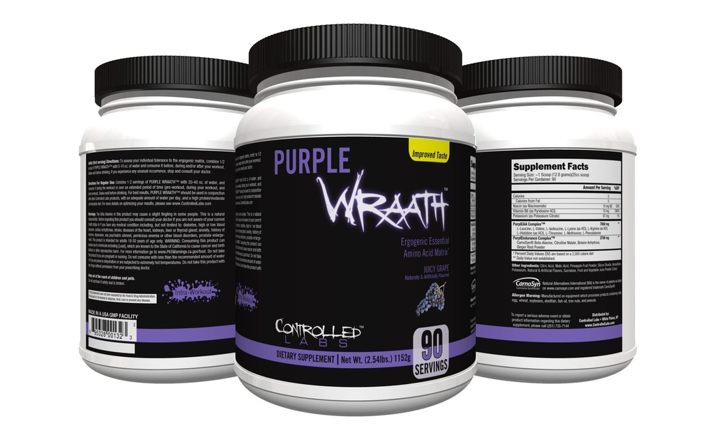 CONTROLLED LABS Purple Wraath 90 Serve Uva Juicy, 2.5 Pound