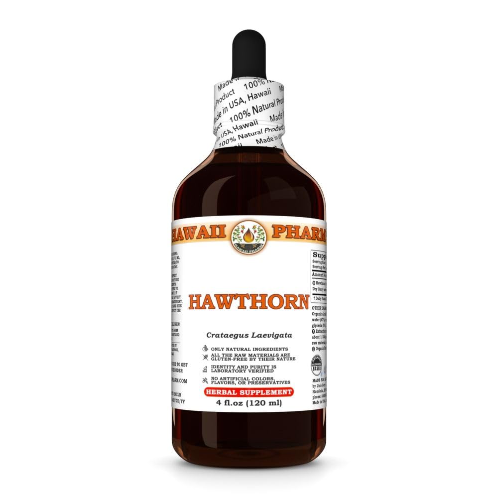 Estratto di biancospino, tintura per il benessere del cuore, Supporta la Circolazione, Promuove l'equilibrio lipidico, Ricco antiossidante, Migliora la resistenza immunitaria - 4 fl.oz